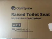 OasisSpace Stand Alone Raised Toilet Seat 500lb Adjustable Commode Chair-Medical