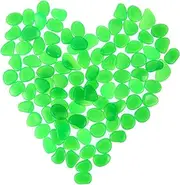 Kisangel 2sets Luminous Aquarium Stones Fish Tank Decor Glowing Pebbles Garden Rocks Waterproof for Outdoor Indoor Decor 100pcs*2
