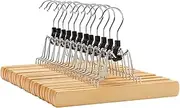 Wood Hangers with Snap Lock – 20-Pack - Wood Hangers for Trousers