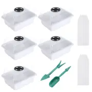 10 Pack 12 Cell Seeding Starting Tray Kit for Greenhouse Planting, White