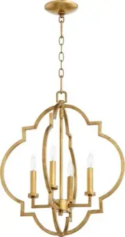 Quorum International 6842-4 Dublin 4 Light 18"W Pendant - Gold