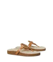 Tory Burch Women's Miller Cloud Shearling Sandal (Caramel Corn/Buttermilk, 9