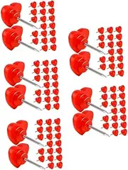 NUOBESTY 5sets Cute Heart Push Pins Decorative Push Pin Rose for Bulletin Boards Map Decor 50pcs*5