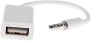SEWACC Male Aux to USB Female Audio Adapter Cable for Car White Car Audio Converter for Automatic Playback High Signal Quality Lightweight and Portable