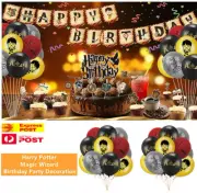 Magic Wizard Birthday Party Decoration,Harry Style Props Set Balloon,Banner,Card