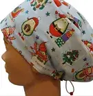 Nurses Christmas, cotton long hair scrub cap, doctor, scrub hat. Handmade Aust