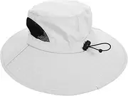 [JUMPLAWN] Fashion Wide Brim Sun Hat for Outdoor Activities and Quick Dry Fisherman Cap for Fishing Hiking Camping Gardening Travel Light Grey