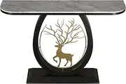 HOLGVE Console Table, Entryway Table, Sofa Table, Behind Couch Table, Contemporary Accent Table, Metal Frame, Foyer Hallway Table, for Behind Couch, Entrance(Black-C,59inch/150cm)