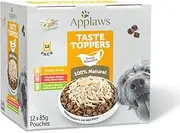 Applaws Taste Toppers 100% Natural Wet Dog Food Chicken Gravy Selection 85g Pouches (Pack of 12), Limited Ingredients Pet Food