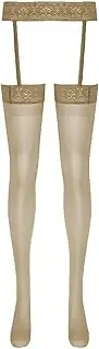[GRRKDFQ] Women Lingerie Lace Stockings with Garter Belt Thigh High Stockings,As Shown,One Size