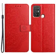 For ZTE Blade A52 Case Mandala Flower Leather Flip Cover with Wallet Stand