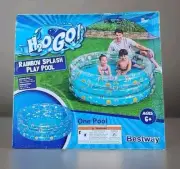 H2O GO! Inflatable Rainbow Splash Play Pool 59"x59"x21" 118 Gallons New