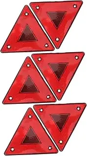 CHILDWEET 6 Pieces Triangle Reflectors for Vehicle Slow Moving Triangle Warning Sign Car Triangle Safety Signs Black Base Car Accessory