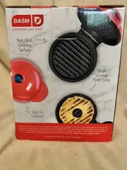 Dash Mini Maker Grill Red 4” Non-Stick Cooking Surface 350 Watts NEW IN BOX