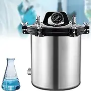 Pressure Canner Electric Lab Autoclave,Portable Pressure Steam Autoclave Sterilizer,18L/24L Stainless Steel Lab Equipment with Dry Burn Prevention and Three-Valve System(24L)