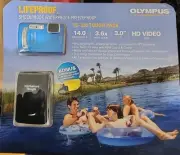 Olympus Tough TG-320 14.0MP Digital Camera - Blue, Original Box + Accessories