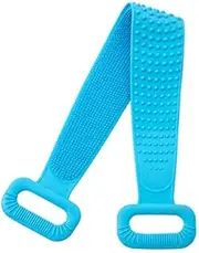 Silicone Back Scrubber Silicone Bath Body Brush Silicone Body Brushes Belt Exfoliating Scrubber Long Exfoliating Back Silicone Body Back Scrubber for Deep Cleaning for Women and Men (Blue, 76CM)