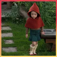 在飛比找蝦皮購物優惠-女寶寶毛衣秋冬季新款可愛小紅帽針織斗篷披肩女童洋氣聖誕穿搭 