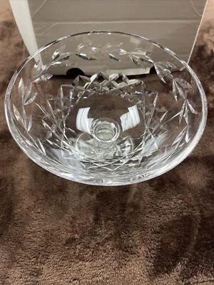 Sculpted Crystal Compote Mouth Blown & Hand Cut In Waterford City Ireland 6.25”