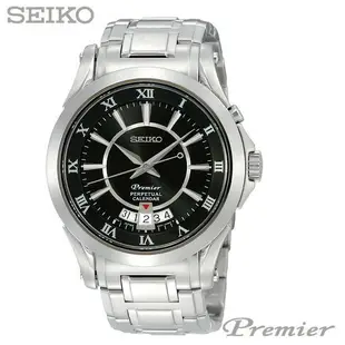 SEIKO 精工Premier 經典萬年曆 男時尚腕錶(SNQ103J1)黑/40mm SK008