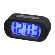 Round Electronic Alarm Clock, Black Digital Alarm Clocks for Bedrooms
