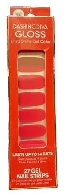 Dashing Diva Gloss Ultra Shine Gel Color Nail Strips 27 Count GSC18 Very Cherry