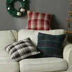 Multiple Sizes Christmas Plaid Pillowcase Classic Cushion Cover Sofa/Bed