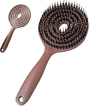 Brush, Hollow Round Bristle Brush, Anti-Static Detangling Massage Comb, Gentle Bristles, Round And Hollow Design, Versatile Use, 22x10x5cm, For Women