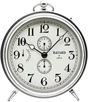JATDHY Mechanical Movement Alarm Clock Metal Clockwork Large Volume Bedroom Desktop Table Clocks Desk Decor