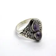 Crack Crystal Quartz Ring Size-8 925 Sterling Silver Gemstone Jewelry JP111164