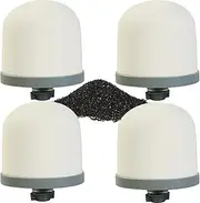 [HUINING] 4PCS Ceramic Dome Water Filter with Coconut Shell Activated Carbon Inside, for Water Pre-Filtration Filter Replacement 0.15 to 0.5 Micron Household Water Bucket Filtration System Water Pitcher