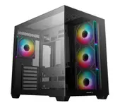 DeepCool CG530 4F ATX Case, Tempered Glass, 4 Pre-Instaled Fans, USB3.0x2 Gen2 Type-C x1 Audio/Micx1, Cable, Supports Rear Connector R-CG530-BKADA4-G-1