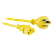 DOSS IEC-C13 Mains 3 Pin AU Plug to Socket Power Appliance Cord 2m Yellow