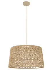 Byron 1 Light Large Pendant in Natural Weave