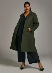 [Taking Shape] Taking Shape Kala Belted Coat Size 10 in Forest Green - Plus Size Women's Clothing Forest Green