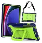 Case for Galaxy Tab S9 FE+/Tab S9+ 12.4 inch, Rugged Armor Heavy Blue/Green