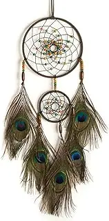 domoi Handmade Double Ring Circular Net Wind Chimes Car Interior Pendant Home Room Easy Install
