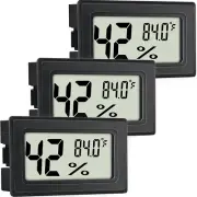 3 Pcs Digital LCD Hygrometer Humidity Meter Tester Reptile Temperature Thermomet