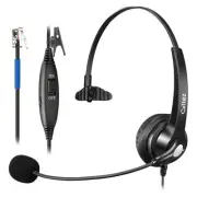 RJ9 Phone Headset with Noise Cancelling Mic & Mute Switch, Corded Telephone H...