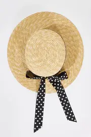 Polka Dot Boater Hat--MOT-HM705