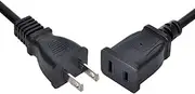 CY 50cm USA Outlet Saver Power Extension Cord Cable 2-Prong 2 Outlets for NEMA 1-15P to NEMA 1-15R