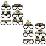 12PCS New Year 3D Glasses Frame Paper Eyeglasses Frame Cosplay Props Hat/Glasses