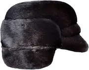 [keusyoi] Winter Male Fur Bomber Hats Man Caps Black Brown Motorcycle Russian Dad Warm Trapper Hats