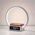 Bedside Table Lamp, Touch Lamp with Alarm Clock with Wireless Charging Wake-up