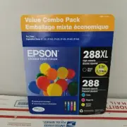 Epson 288XL & 288 Black Cyan Magenta Yellow 4 Pack Ink Cartridges Exp 2026 OEM