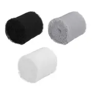 3 Rolls 1.5 In x 5 Yd Fringe Silk Chiffon Ribbon, Black/White/Grey