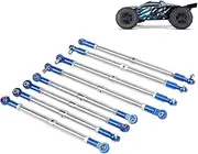 ElgnAura Adjustable Tie Link Rod, 8PCS Metal Adjustable Tie Link Rod RC Car Accessory for 1/10 E‑REVO2.0 5319X 5338R Model Car Steering Kit