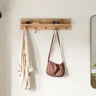 Modern Wall-Mounted Coat Rack with Shelf and Hooks - Wooden Entryway Organizer (