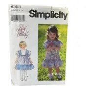 Simplicity Sewing Pattern 9565 Dress Toddler Size 1/2-2