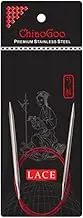 ChiaoGoo 16-Inch Red Lace Stainless Steel Circular Knitting Needles, 2.5/3mm